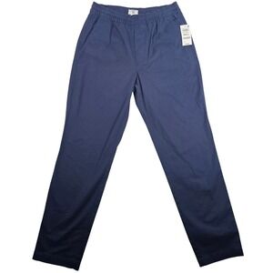 Mode Of One Mens Elastic Waist Pull On Pants Navy Blue Small Cotton Spandex